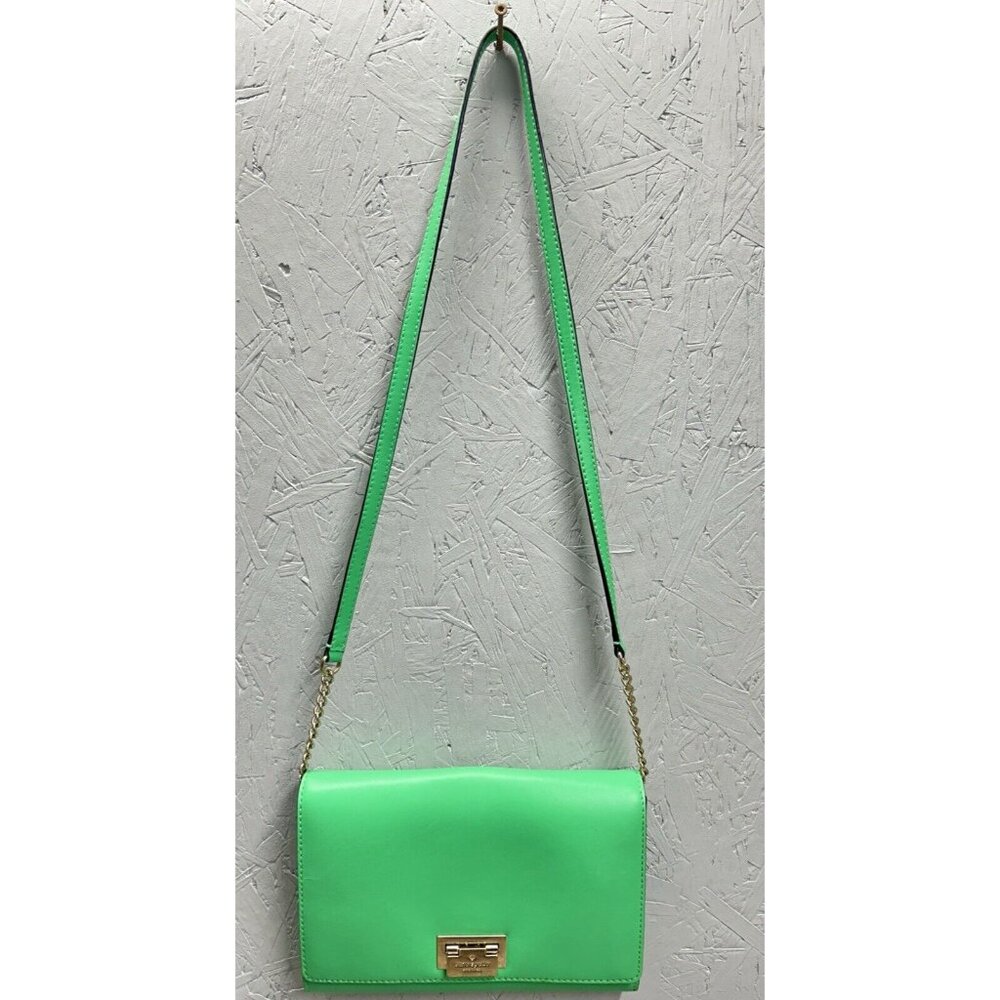 Kate Spade Orchard Valley Fiona Flap Green Leather Crossbody Purse Women's Bag